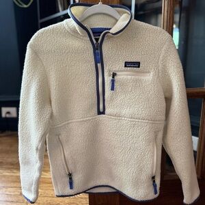 Women's Retro Pile Fleece Marsupial Pullover - Natural - S